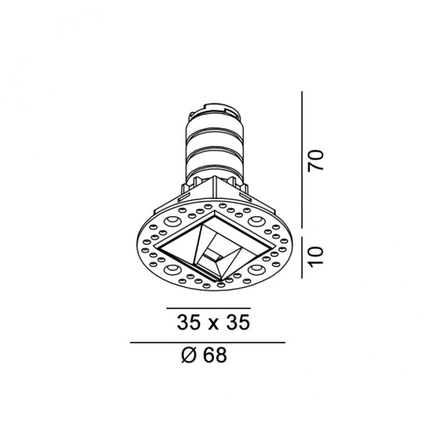 NANO WW S TRIMLESS, L35мм, W35, H67мм, LED 6W 3000K, черный (01.3903.6.930.BK)