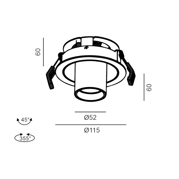 Спот LTX TUB M OUT 12 Вт 4000K чёрный 01.0593.9.940.BK