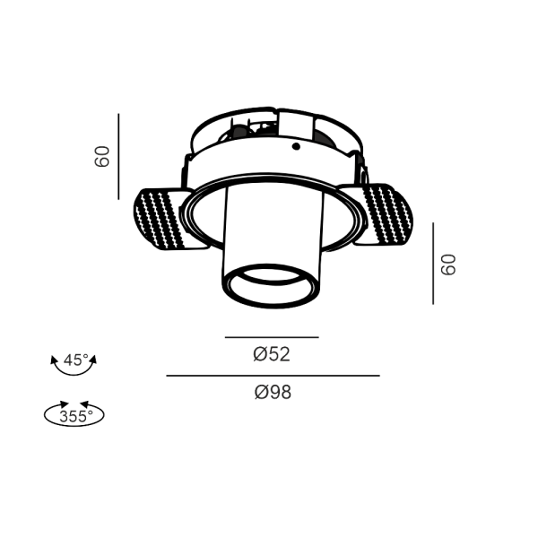 Спот LTX TUB M OUT TRIMLESS 12 Вт 4000K белый 01.0594.9.940.WH