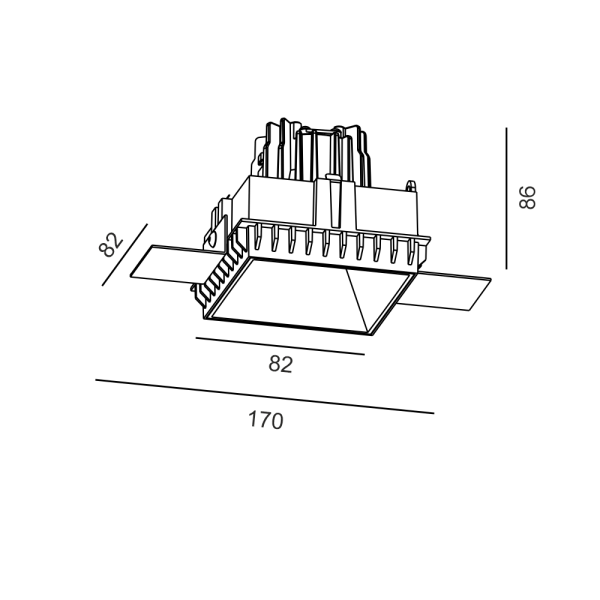 Врезной точечный светильник INVISIBLE SQUARE, 9 Вт 3000K (белый)