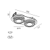 Врізний світильник SOL IN MINI X2 14W 4000K чорний/білий зернистий