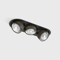 Врезной светильник SOL IN MINI X3 21W 3000K чёрный/бронза зернистый