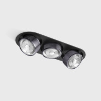 Врезной светильник SOL IN MINI X3 21W 3000K чёрный/диамантово-чёрный зернистый