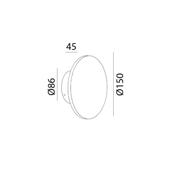 BUTTON RS, D150mm, sp 45mm, LED 8W, 3000K, светлое золото (10.0150.8.930.CG)