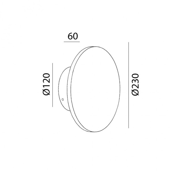 BUTTON RM, D230mm, sp 60mm, LED 14W, 3000K, светлое золото (10.0220.14.930.CG)