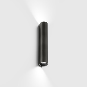 Накладной настенный светильник WALL TUB S 200 RIB 6.6W 3000K титановый чёрный