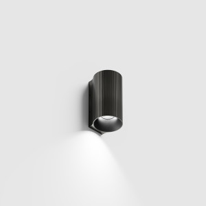 Накладной настенный светильник WALL TUB M 95 RIB 4.5W 3000K титановый чёрный