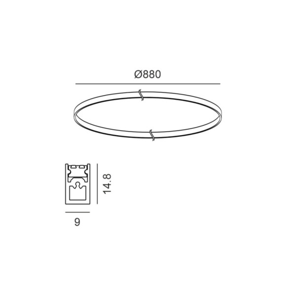 Шинопровод радиальный AIR_TRACK RING D880 (чёрный)