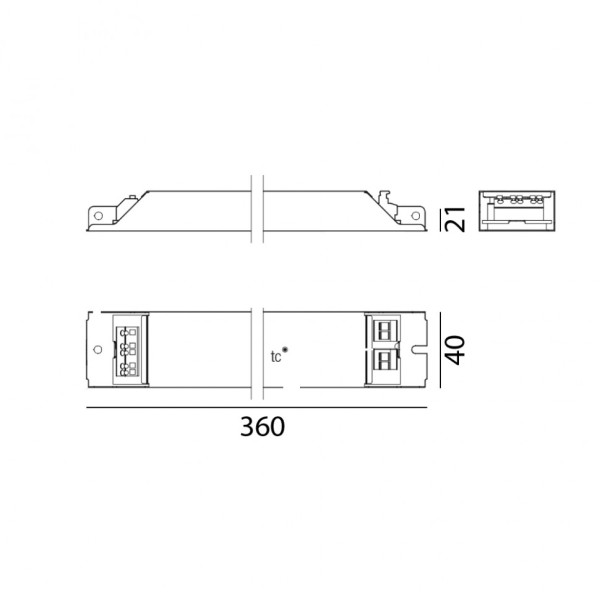 Блок живлення 150 W, 48V, DIM DALI, 360 х 40 х 21 mm, IP20