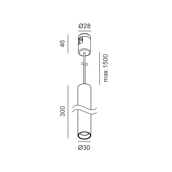 Трековый подвесной светильник AIR_TRACK TUB S P 3000K (латунь)