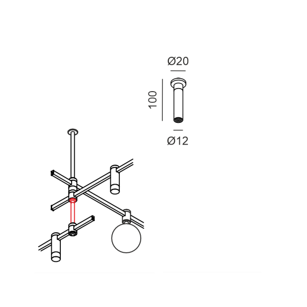 Крепление удлиняющее AIR_BRACKET CON 100 (чёрный)