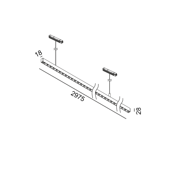 Подвесной линейный светильник IN_LINE COMFORT 3000, 3000K (чёрный) (2 группы)