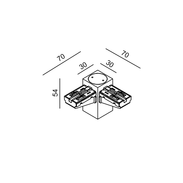 Соединитель электрический L-образный накладной IN_LINE CORNER 90 Белый (2-проводный)