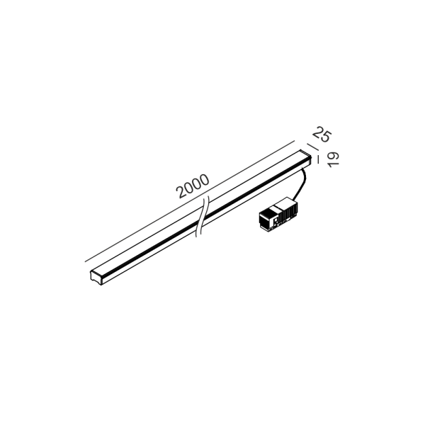 Трековий лінійний світильник IN_RING FLEXY LINEA L2000, 3000K (чорний)