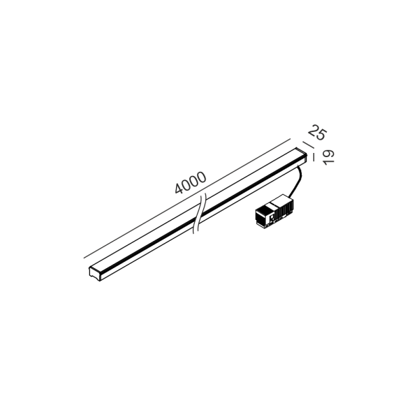 Трековый линейный светильник IN_RING FLEXY LINEA L4000, 3000K (чёрный)
