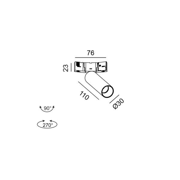 Трековый прожектор MICRO_LINE TUB S A 110, 4000K (чёрный)