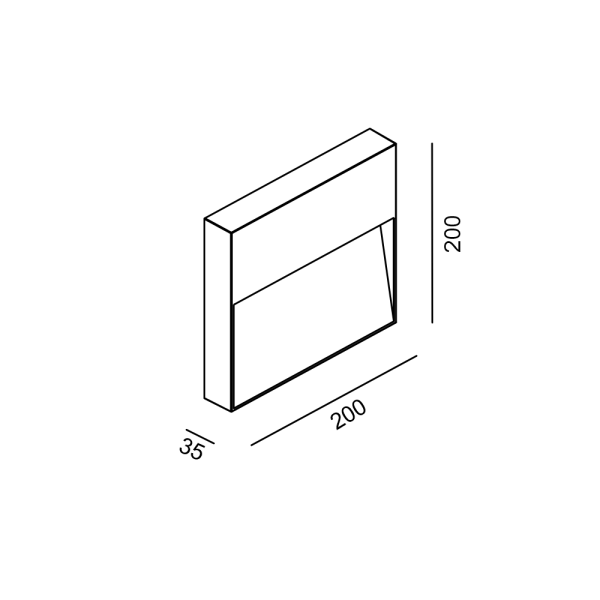 Уличный настенный накладной светильник ON WALL IP 128°×42°, 3000K (графит)