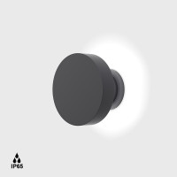 Уличный настенный накладной светильник BUTTON IP 360°, 2700K (графит)