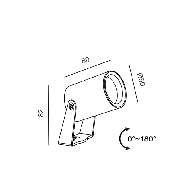 Уличный прожектор VISOR50 15°, 3000K (графит)