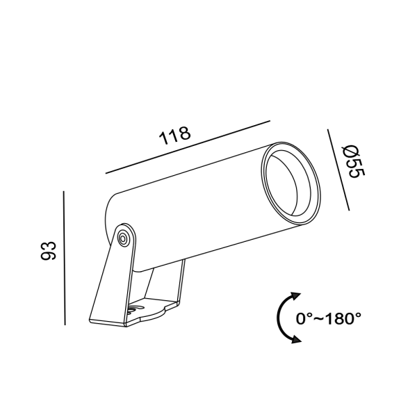 Уличный прожектор VISOR55 15°, 3000K (графит)