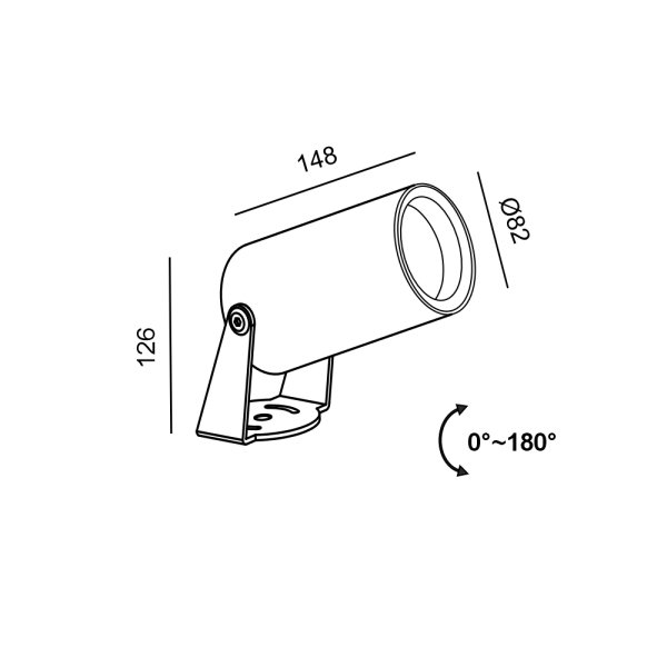 Уличный прожектор VISOR82 30°, 3000K (графит)