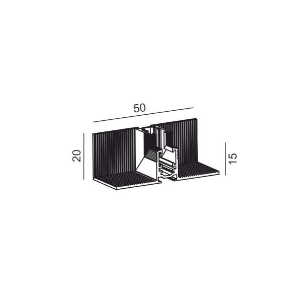 Кутовий з’єднувач стеля-стіна PICO_LINE CORNER R IN