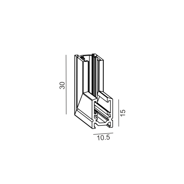 Кутовий з’єднувач стеля-стіна PICO_LINE CORNER S IN