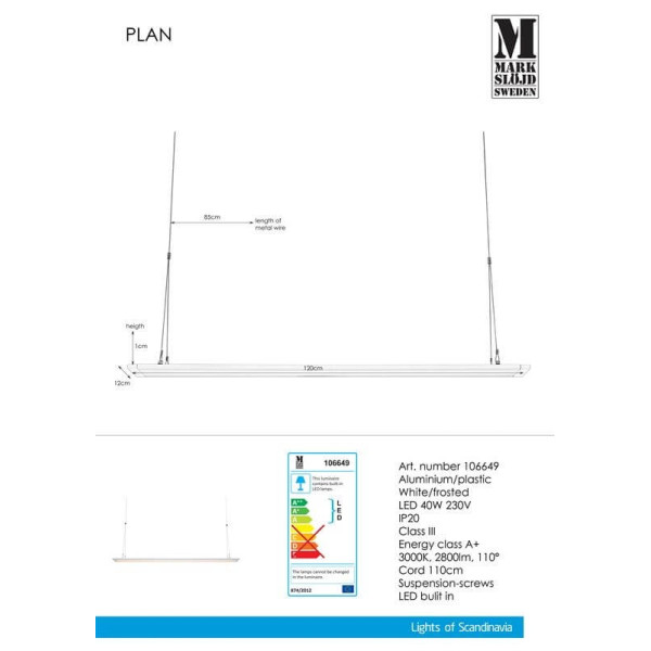 Люстра Markslojd PLAN 106649