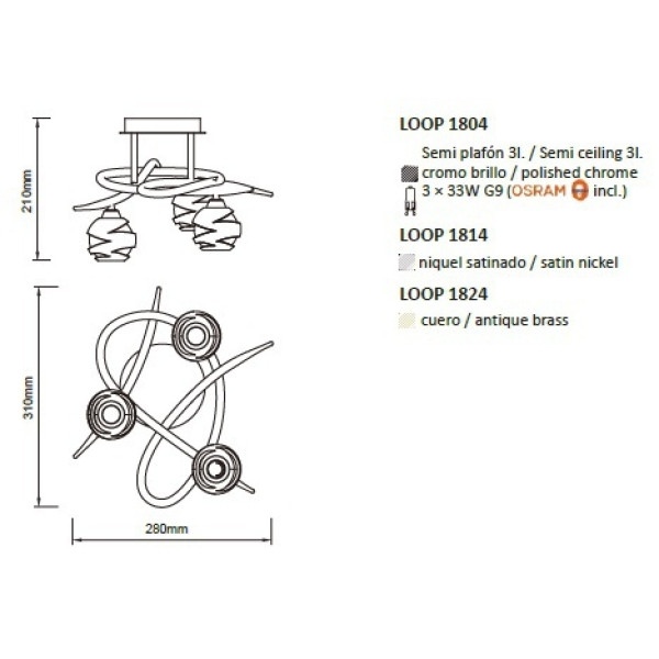 Люстра Mantra LOOP 1824