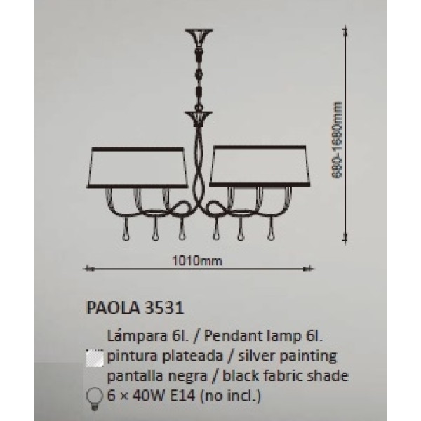 Люстра Mantra Paola 3531