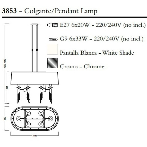 Люстра Mantra Tiffany 3853