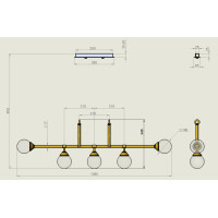 Люстра Pikart BRASS & GLASS 6285