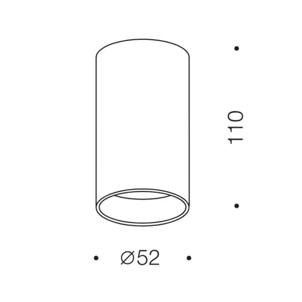 TUB M S 110, D52mm, H110mm, LED 9W, 3000К, белый (02.0511.9.930.WH)