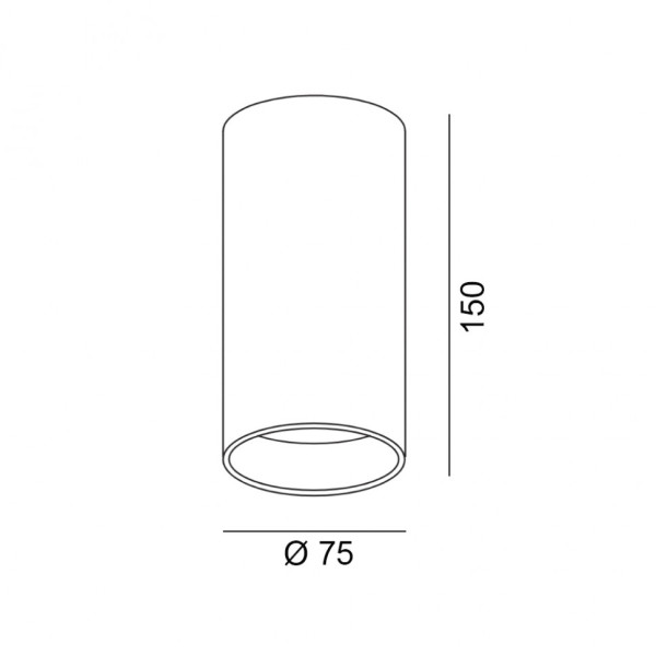 TUB L S 150, D75mm, H150mm, LED 18W, 4000К, черный (02.0711.18.940.BK)