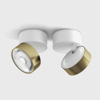 SOL SURF, D95мм, H78мм, LED 14W 3000K, белый-золотой (02.9533.14.930.WH + SOL RING BRASS)