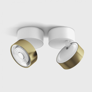 SOL SURF, D95мм, H78мм, LED 14W 3000K, белый-золотой (02.9533.14.930.WH + SOL RING BRASS)