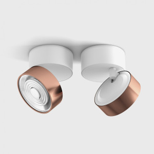 SOL SURF, D95мм, H78мм, LED 14W 3000K, белый-медный (02.9533.14.930.WH + SOL RING COPPER)