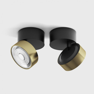SOL SURF, D95мм, H78мм, LED 14W 3000K, черный-золотой (02.9533.14.930.BK + SOL RING BRASS)