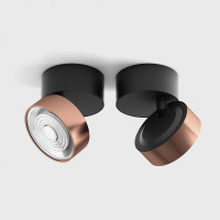 SOL SURF, D95мм, H78мм, LED 14W 3000K, черный-медный (02.9533.14.930.BK + SOL RING COPPER)