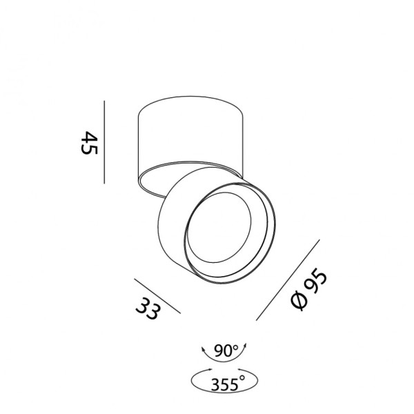 SOL SURF, D95мм, H78мм, LED 14W 3000K, белый-хром (02.9533.14.930.WH + SOL RING CHROME)