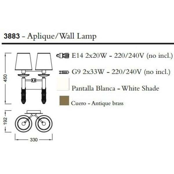 Бра Mantra Tiffany 3883