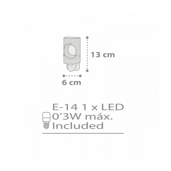 Детский ночник в розетку Dalber MOONLIGHT Grey 63235LE
