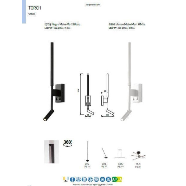 Бра Mantra TORCH 6702