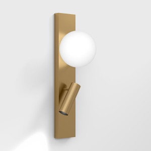Светильник накладной SFERA WALL M, L100mm, sp116mm, h344mm, LED 3.6W, LED 1.5W, 3000К, IP20, латунь (10.0634.5.930.BR)