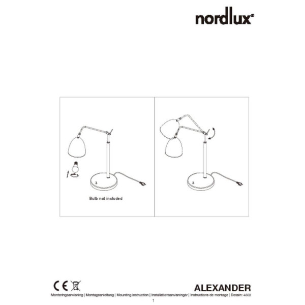 Настольная лампа Nordlux ALEXANDER 48635003