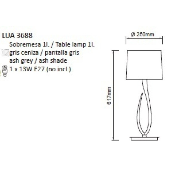 Настольная лампа Mantra Lua 3688