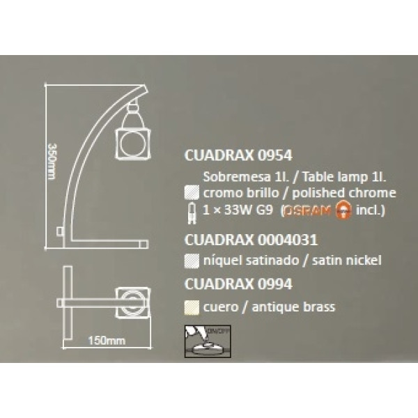 Настольная лампа Mantra CUADRAX 0954