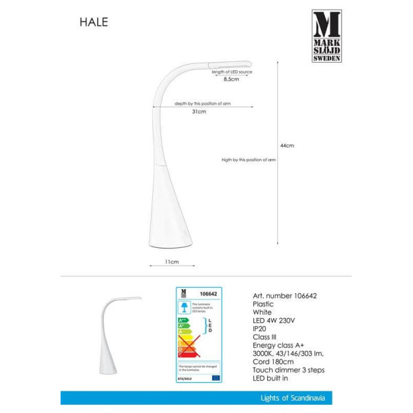 Настольная лампа Markslojd HALE 106643