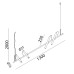 POINTER SUSP, L1300mm, H250mm, d25mm, 4х5.4W LED, 3000К, черный/светлое золото (10.1300.6.930.BK/CG)