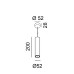 TUB M P 200 DTW, D52mm, H200mm, LED 12W, 1800-3000К, черный (03.0521.12.DTW.BK)